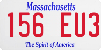 MA license plate 156EU3