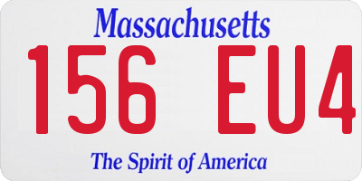 MA license plate 156EU4