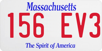 MA license plate 156EV3