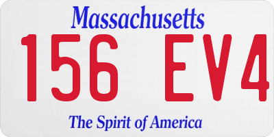 MA license plate 156EV4