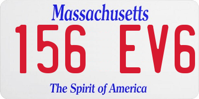 MA license plate 156EV6