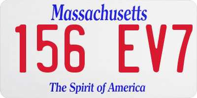 MA license plate 156EV7