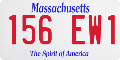 MA license plate 156EW1
