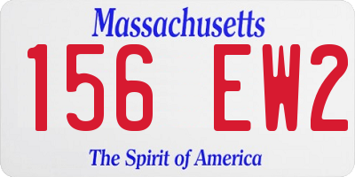 MA license plate 156EW2
