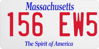 MA license plate 156EW5