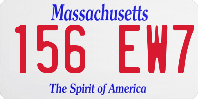 MA license plate 156EW7