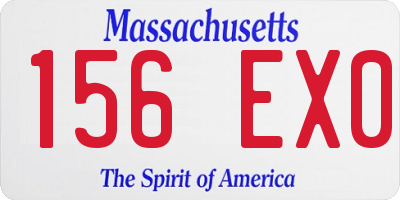 MA license plate 156EX0