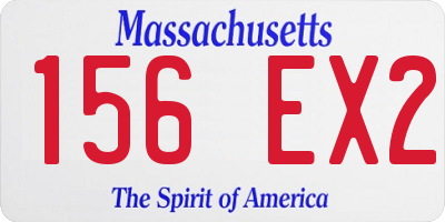 MA license plate 156EX2