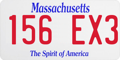 MA license plate 156EX3