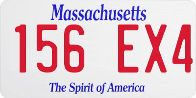 MA license plate 156EX4