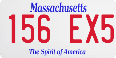 MA license plate 156EX5