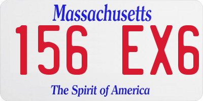 MA license plate 156EX6