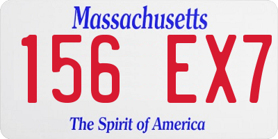 MA license plate 156EX7