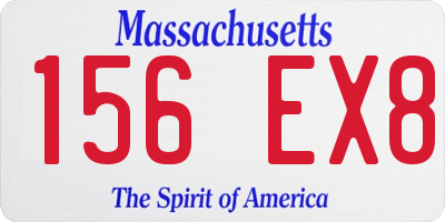MA license plate 156EX8