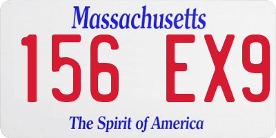 MA license plate 156EX9