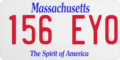 MA license plate 156EY0