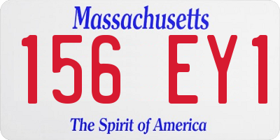 MA license plate 156EY1