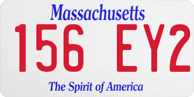 MA license plate 156EY2