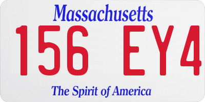 MA license plate 156EY4
