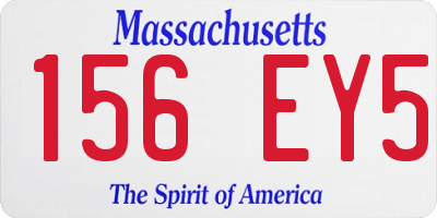 MA license plate 156EY5