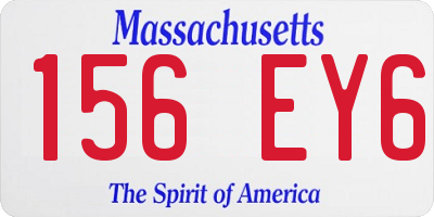 MA license plate 156EY6