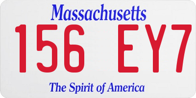 MA license plate 156EY7
