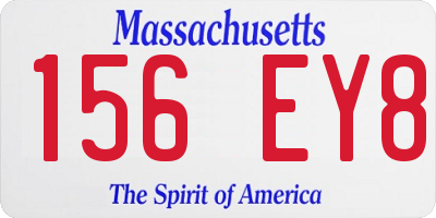 MA license plate 156EY8
