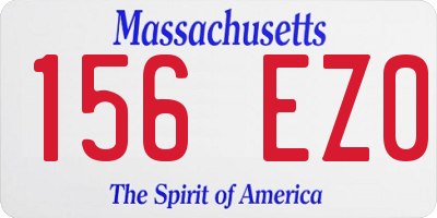 MA license plate 156EZ0