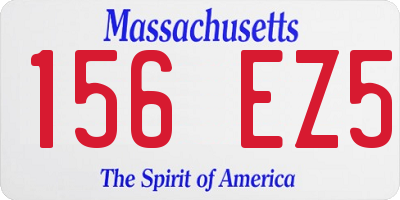 MA license plate 156EZ5