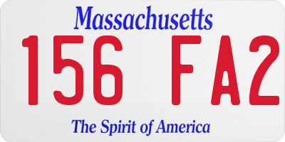 MA license plate 156FA2