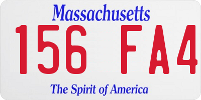 MA license plate 156FA4