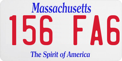 MA license plate 156FA6