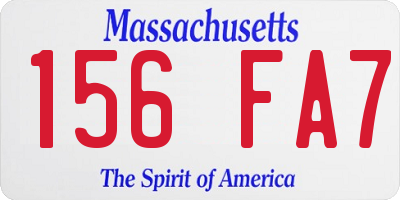 MA license plate 156FA7