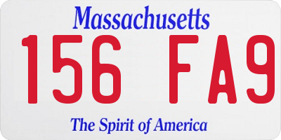 MA license plate 156FA9