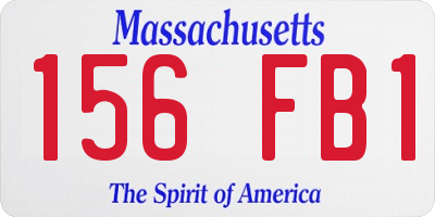 MA license plate 156FB1