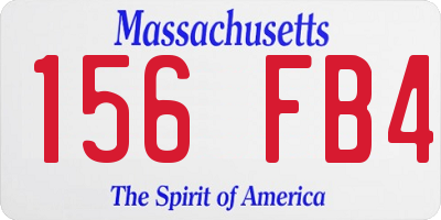 MA license plate 156FB4