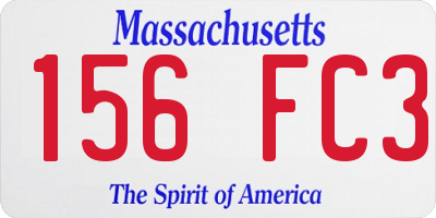 MA license plate 156FC3