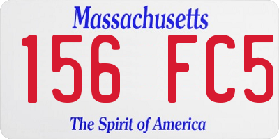 MA license plate 156FC5