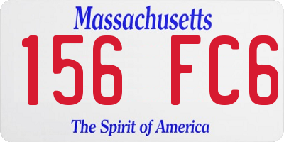 MA license plate 156FC6