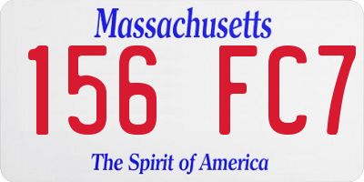 MA license plate 156FC7