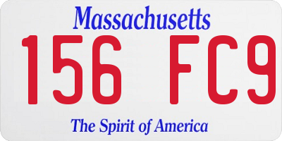 MA license plate 156FC9