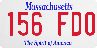 MA license plate 156FD0