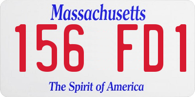 MA license plate 156FD1