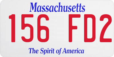 MA license plate 156FD2