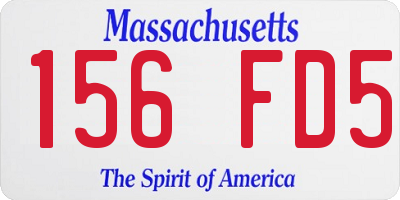 MA license plate 156FD5
