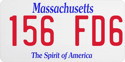 MA license plate 156FD6