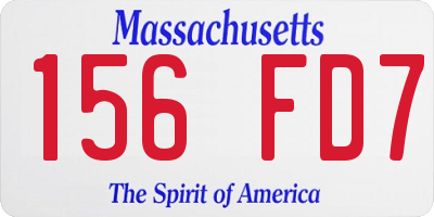 MA license plate 156FD7