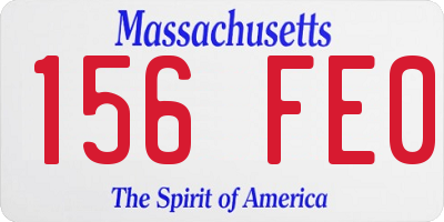 MA license plate 156FE0