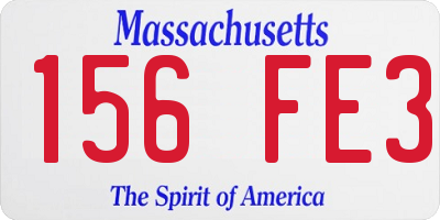MA license plate 156FE3