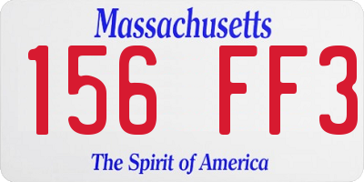 MA license plate 156FF3